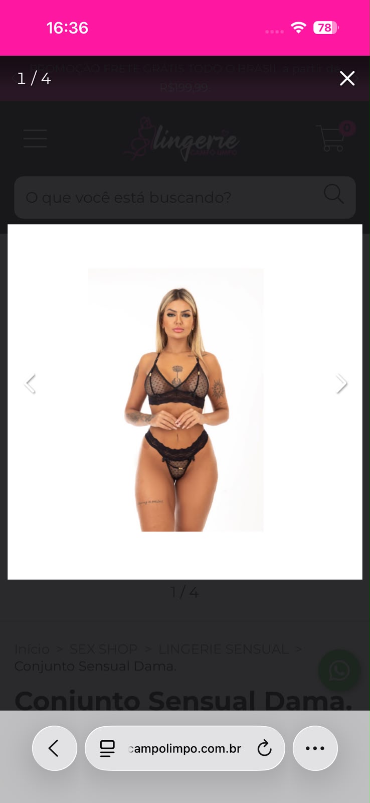 Conjunto Dama Lingerie