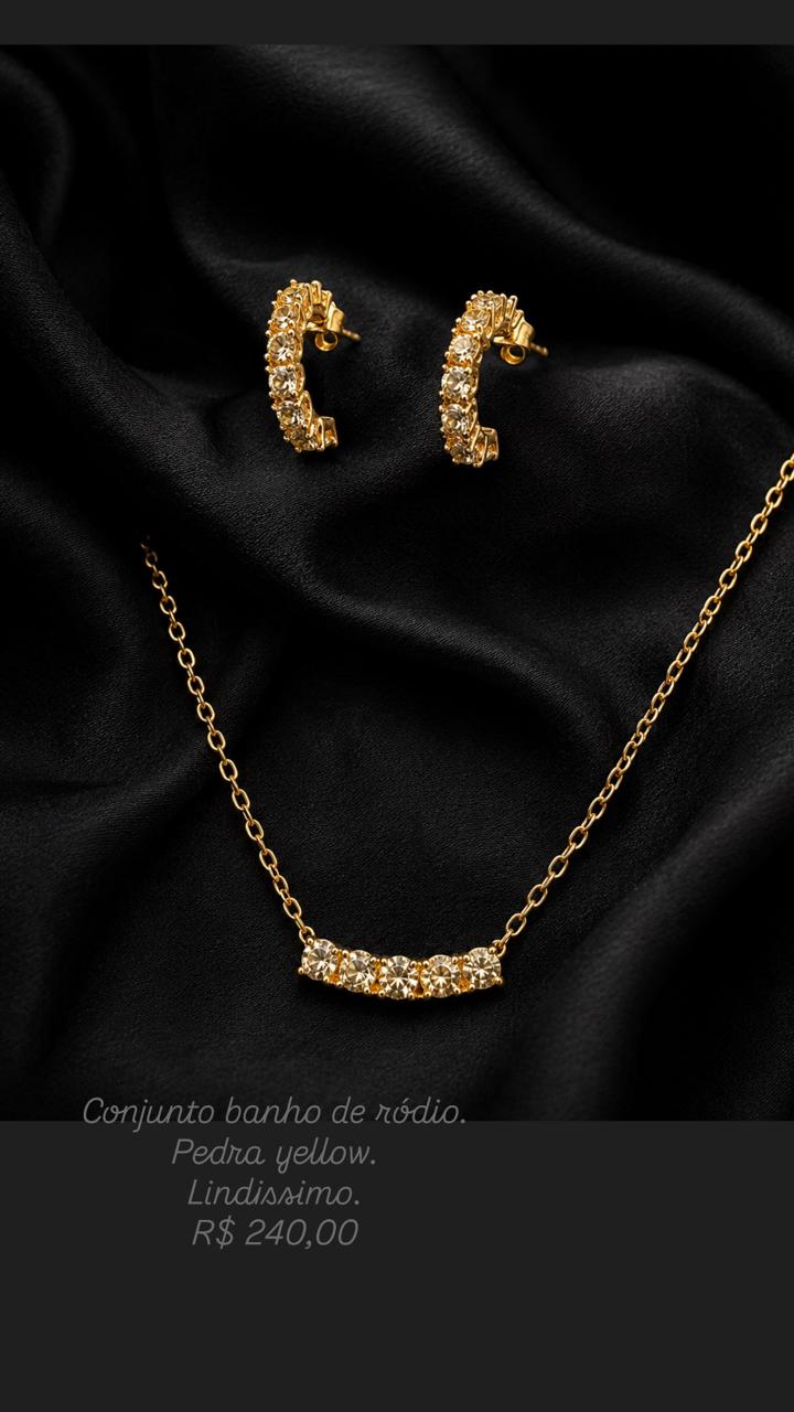 Conjunto Citrino Folhado