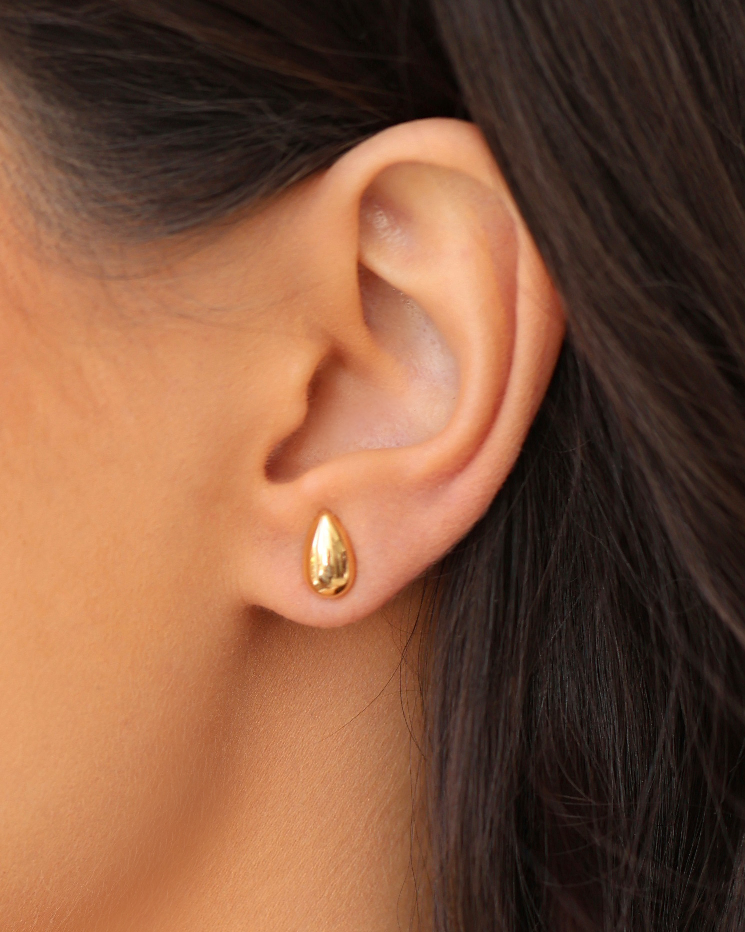 Brinco Gota Lisa 1.0 cm | Dourado