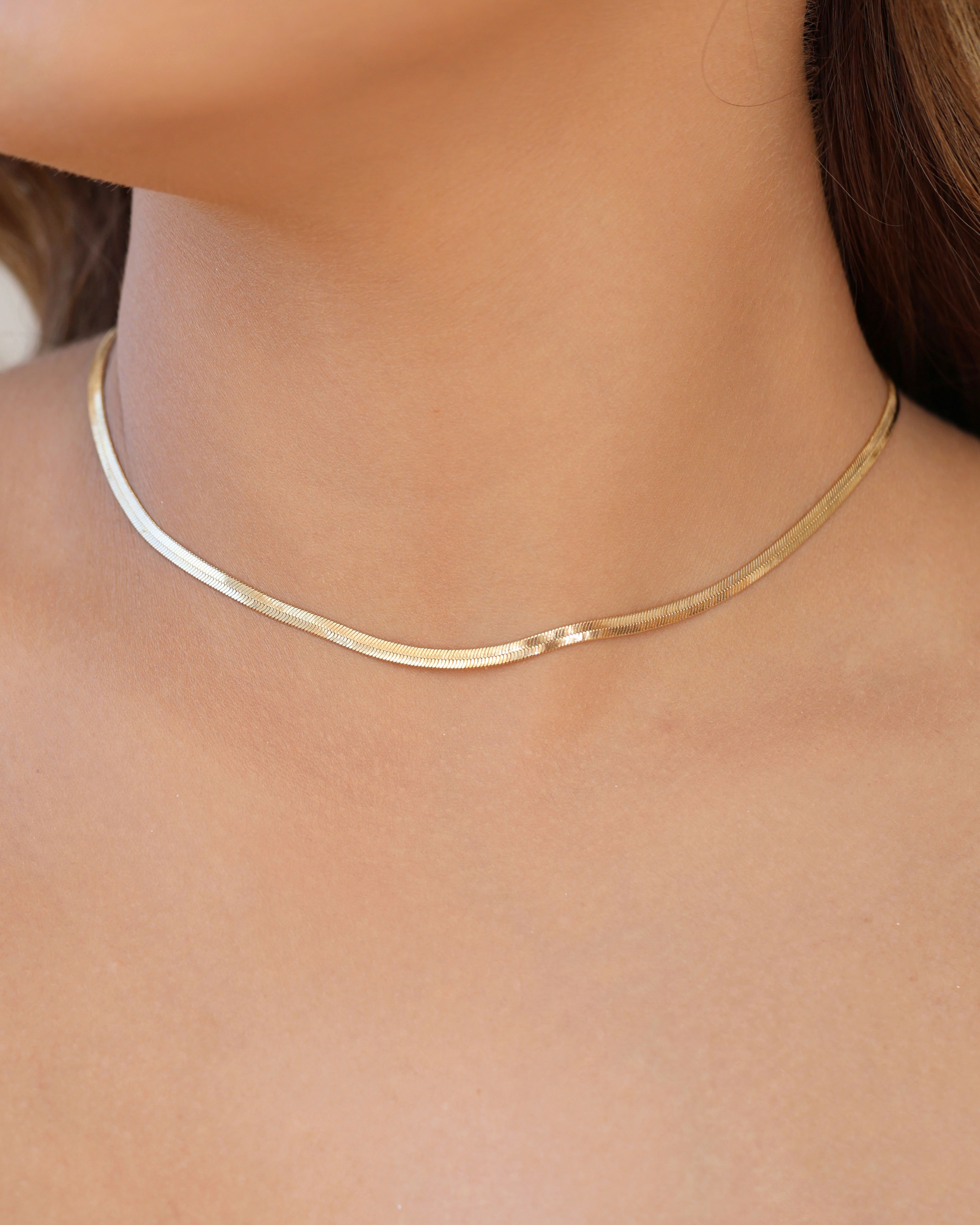 Gargantilha Malha Fita 3 mm | Dourado